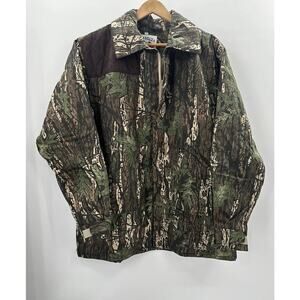 Vintage Camo Brassada Button Zip Jacket Quilted Chore Hunting Outdoors Size XL